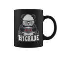 1st Grade Back To School Panda Book Reader Teacher Heart Graphic Print Coffee Mug