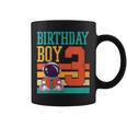 3 Year Old Birthday Boy Book Worm Reading Birthday Party Graphic Print Coffee Mug