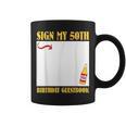 50th Birthday SIGN MY 50TH BIRTHDAY GUESTBOOK 50 Years Graphic Print Coffee Mug