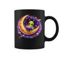 Alien Reading Book UFO Moon Space Astronomy Graphic Print Coffee Mug