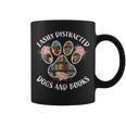 Animal Book Lover Easily Distracted By Dogs And Books Graphic Print Coffee Mug