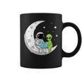 Astronaut And Alien Reading On Moon Space Book Lover Sci Fi Graphic Print Coffee Mug