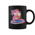 Axolotl With Strawberry Matcha And Books Graphic Print Coffee Mug