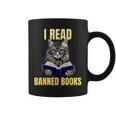 Banned Books Cat Reader Anti-Censorship Graphic Print Coffee Mug