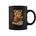 Bear Reading Book Graphic Bear With Book Floral Graphic Print Coffee Mug