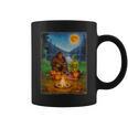 Bigfoot And Alien Reading Books Campfire Halloween Graphic Print Coffee Mug Bigfoot And Alien Reading Books Campfire Halloween Graphic Print Coffee Mug