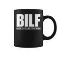 BILF Books I'd Like To Finish Humorous Book Lover Pun Graphic Print Coffee Mug BILF Books I'd Like To Finish Humorous Book Lover Pun Graphic Print Coffee Mug