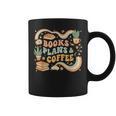 Book Lover Coffee Plants Retro Cozy Succulent Reading Groovy Graphic Print Coffee Mug