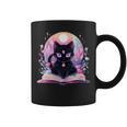 Book Lover Crystal Witchy Cute Cat Kawaii Pastel Goth Graphic Print Coffee Mug