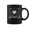 Book Lover Heart Open Book Reading Romance Literary Graphic Print Coffee Mug