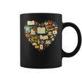 Book Lover Heart Reading Stack Bookworm Graphic Print Coffee Mug