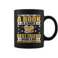 Book Lover Outside a Dog a Book Is a Man's Best Friend Graphic Print Coffee Mug