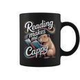 Book Lover Reading Makes Me Cappy Pun Capybara Reading Graphic Print Coffee Mug