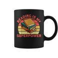 Book Lovers Reading Is My Superpower Avid Readers Bookworms Graphic Print Coffee Mug