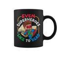 Book Reading Superheroes Like To Read Graphic Print Coffee Mug