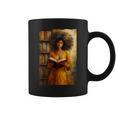 Bookish Melanin Afro Girl Reading Book Bookstore Woman Graphic Print Coffee Mug