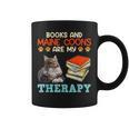 BOOKS AND MAINE COONS ARE MY THERAPY Main Coon Graphic Print Coffee Mug BOOKS AND MAINE COONS ARE MY THERAPY Main Coon Graphic Print Coffee Mug