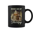 Books Are My Therapy Coffee Bookworm Retro Reading Graphic Print Coffee Mug