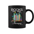 Books Are My Therapy Graphic Print Coffee Mug