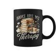 Books Are My Therapy Floral Book Lover Reading Bookworm Nerd Graphic Print Coffee Mug