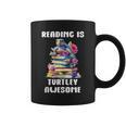 Books Reading Is Fun Turtely Awesome Sea Turtle Reading Book Graphic Print Coffee Mug