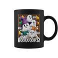 Boooks Ghosts Reading Book Retro Halloween Teacher Librarian Graphic Print Coffee Mug