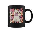 Boooks Halloween Ghost Pun Boo Books Groovy Ghost Graphic Print Coffee Mug