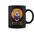 Boooks Moon Ghost Reading Halloween Bookworm Librarian Book Graphic Print Coffee Mug Boooks Moon Ghost Reading Halloween Bookworm Librarian Book Graphic Print Coffee Mug