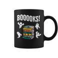 Booooks Ghost Reading Books Halloween Librarian Teacher Graphic Print Coffee Mug