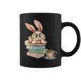 Bunny With Books And Coffee Reading Booknerd Bookish Easter Graphic Print Coffee Mug
