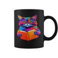 Cat Book Shirt Colorful Cat Reading Book Graphic Print Coffee Mug Cat Book Shirt Colorful Cat Reading Book Graphic Print Coffee Mug