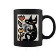 Cat Reading Book Folk Art Cozy Illustration Graphic Print Coffee Mug