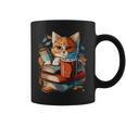 Cat Reading A Book Men Women Kids Graphic Print Coffee Mug