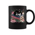 Cats Books & Coffee For Cat Lovers In Relaxed Weekend Graphic Print Coffee Mug Cats Books & Coffee For Cat Lovers In Relaxed Weekend Graphic Print Coffee Mug
