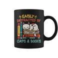 Cats And Books Easily Distracted By Cats And Books Graphic Print Coffee Mug Cats And Books Easily Distracted By Cats And Books Graphic Print Coffee Mug
