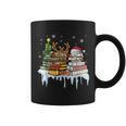 Christmas Tree Snowman Reindeer Book Stack Librarian Graphic Print Coffee Mug