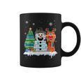 Christmas Tree Snowman Reindeer Book Stack Tee Librarian Graphic Print Coffee Mug