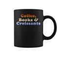 Coffee Books & Croissants Retro Vintage Graphic Print Coffee Mug