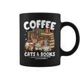 Coffee Cats And Books Cats And Reading Lovers Graphic Print Coffee Mug