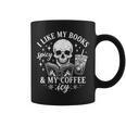 Coffee Skeleton I Like My Books Spicy And My Coffee ICY Graphic Print Coffee Mug
