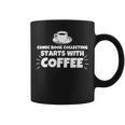 Comic Book Collecting Starts With Coffee Funny Graphic Print Coffee Mug