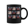 Coquette Bow Book US Flag 4th Of July Librarian Bookworm Graphic Print Coffee Mug