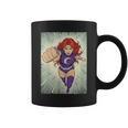 The Crimson Crescent 90s Retro Comic Book Superheroine Art Graphic Print Coffee Mug