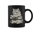 Cute Cat Reading Book Classic Bookworm Animal Pet Lover Graphic Print Coffee Mug