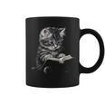 Cute Cat Reading Book Teacher Librarian Cat Lover Book Club Men Women Kids Graphic Print Coffee Mug Cute Cat Reading Book Teacher Librarian Cat Lover Book Club Men Women Kids Graphic Print Coffee Mug