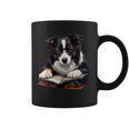 Cute Dog Border Collie Reading Book Graphic Print Coffee Mug