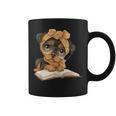 Cute Dog Reading Book Bandana Pup Reader Graphic Print Coffee Mug