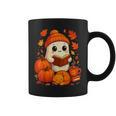 Cute Ghost Reading Book Autumn Pumpkins Cat Coffee Halloween Graphic Print Coffee Mug Cute Ghost Reading Book Autumn Pumpkins Cat Coffee Halloween Graphic Print Coffee Mug