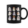 Cute Ghost Reading Books Teacher Halloween Reading Men Women Kids Graphic Print Coffee Mug