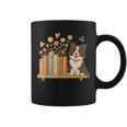 Cute Kawaii Border Collie Dog Books Flowers Graphic Print Coffee Mug Cute Kawaii Border Collie Dog Books Flowers Graphic Print Coffee Mug